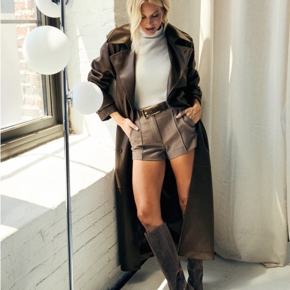 Abercrombie Vegan Leather Trench Coat – Petite Small - Picture 3 of 6